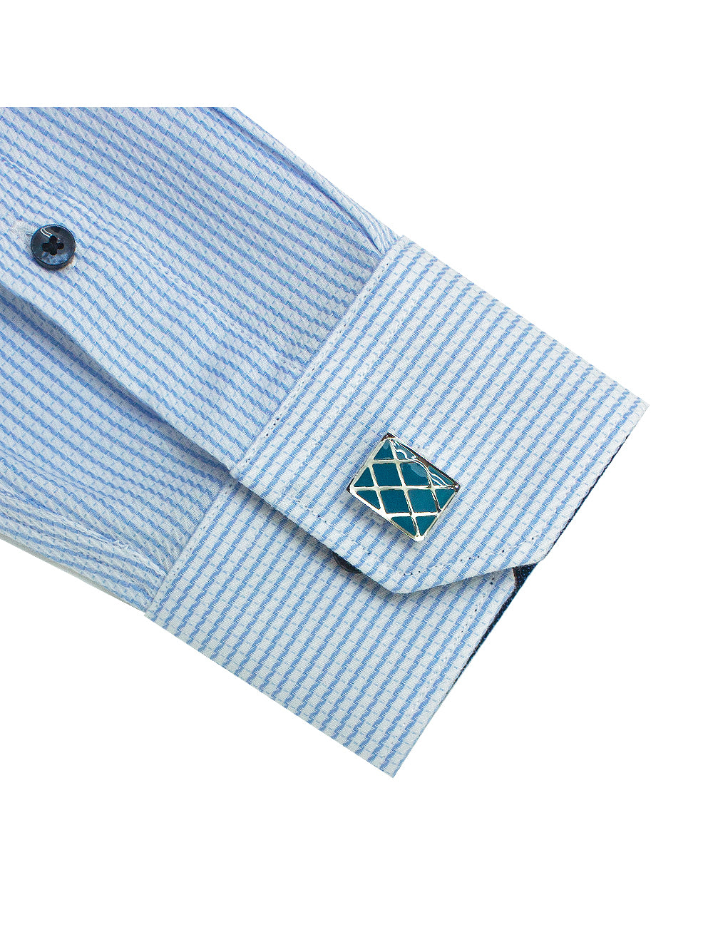 Blue Stripes Spill Resist Slim Fit Long Sleeve Shirt
