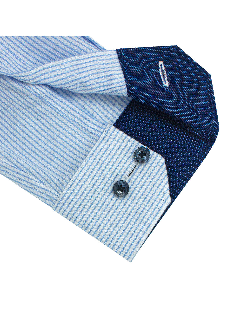 Blue Stripes Spill Resist Slim Fit Long Sleeve Shirt