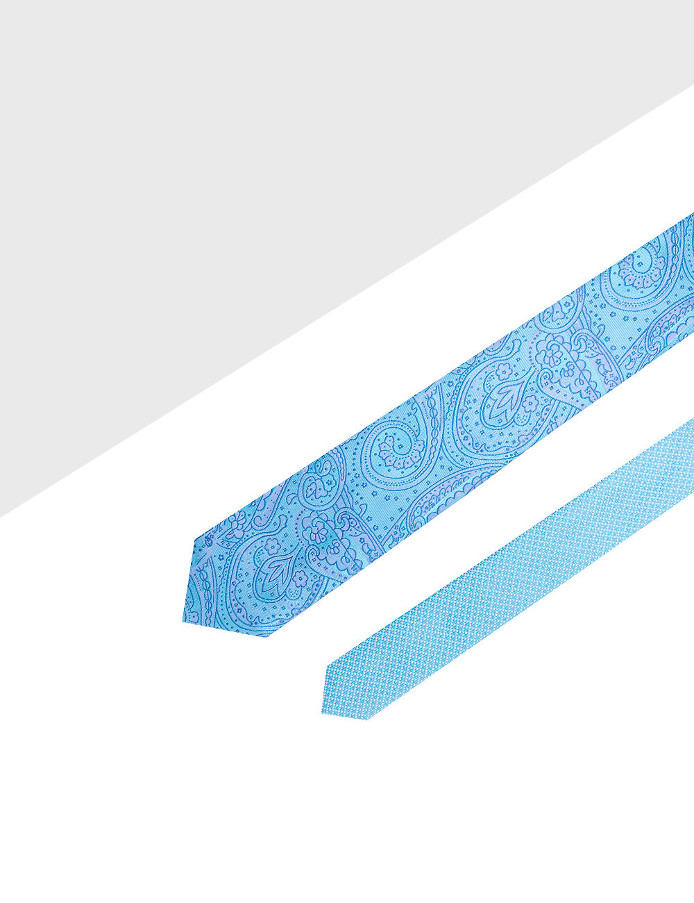 Turquoise Floral Spill Resist Woven Reversible Necktie