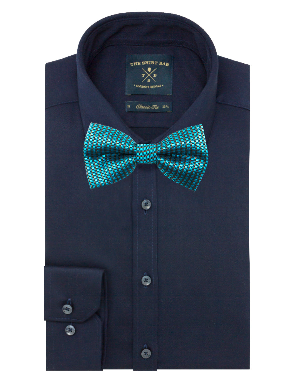 Turquoise Dobby Woven Bowtie