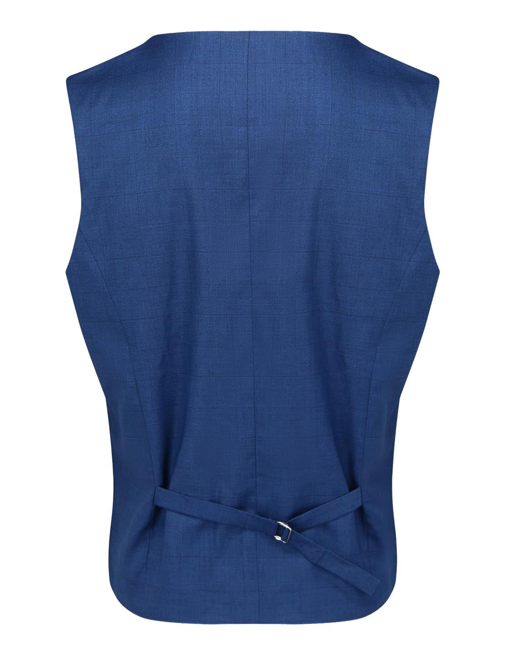 Blue Checks Tailored Fit Single Breasted Vest