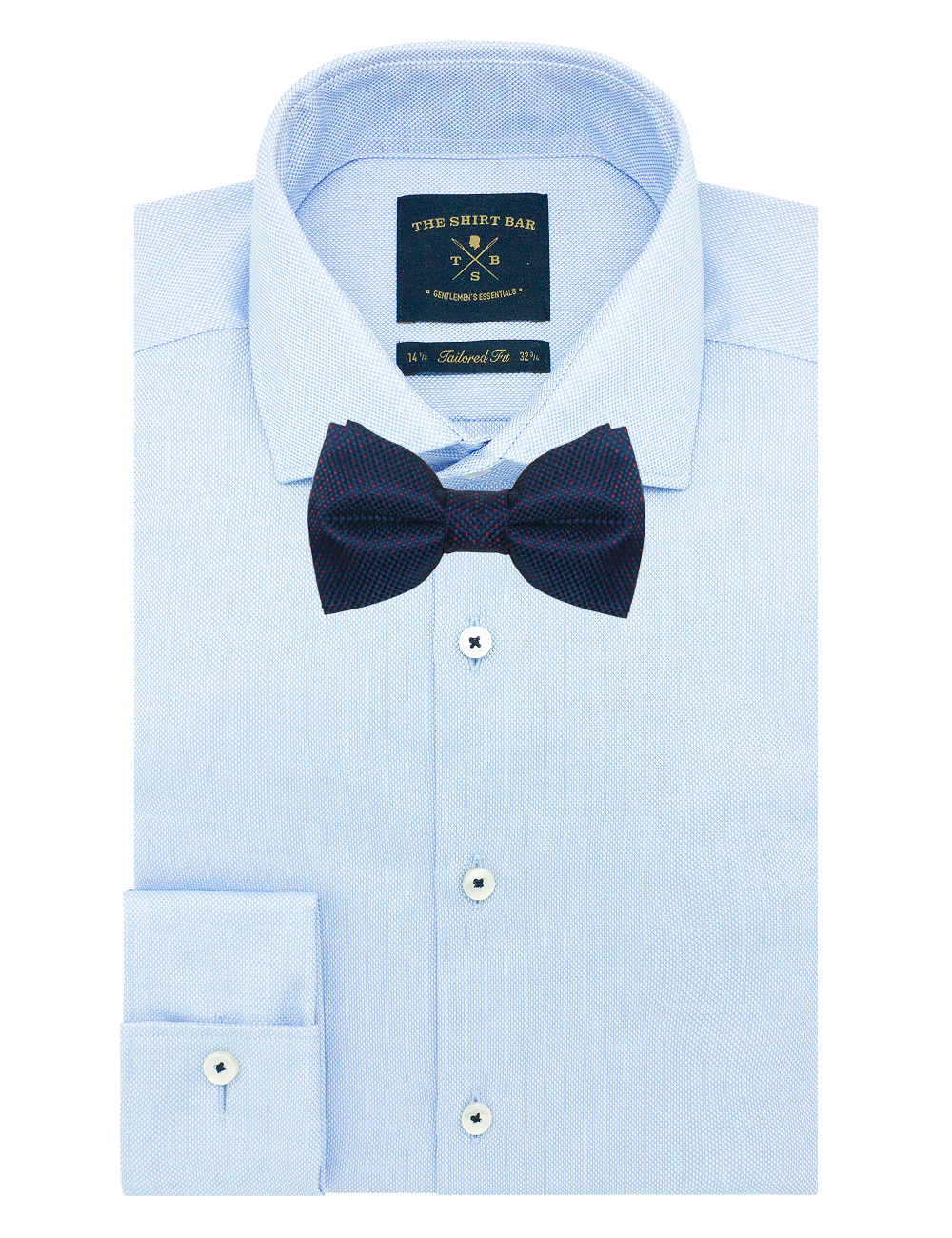 Navy Blue with Maroon Polka Dots Woven Bowtie