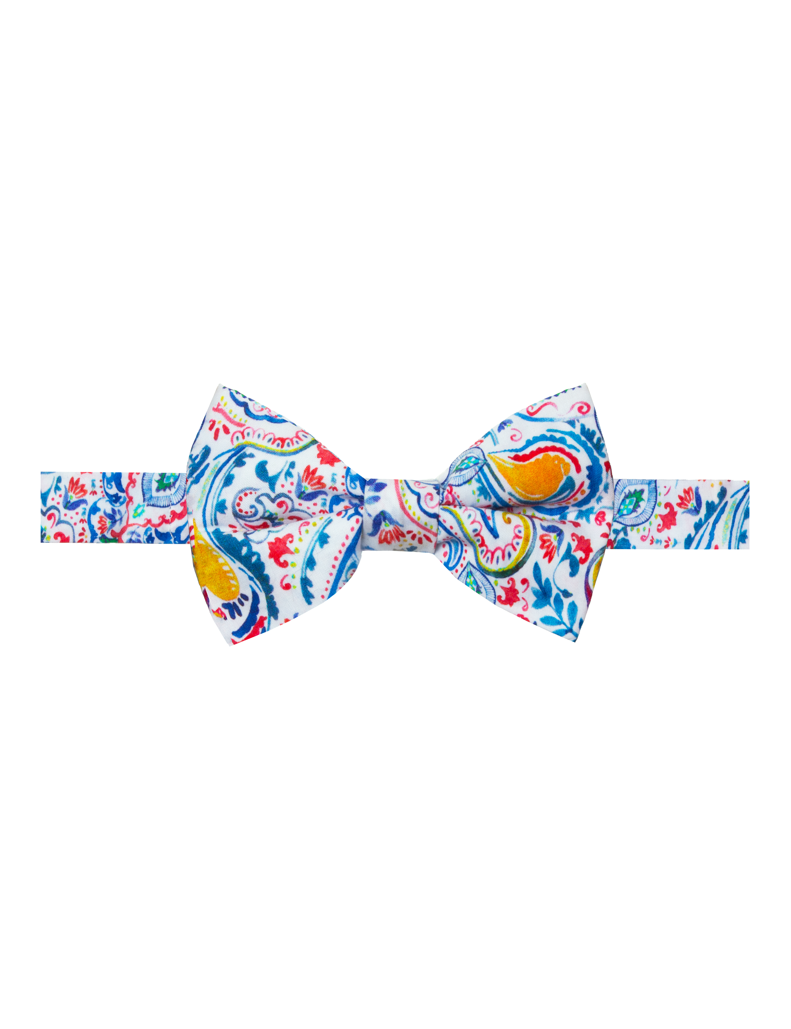 Blue Colourful Cultural SG Inspired Print Woven Bowtie