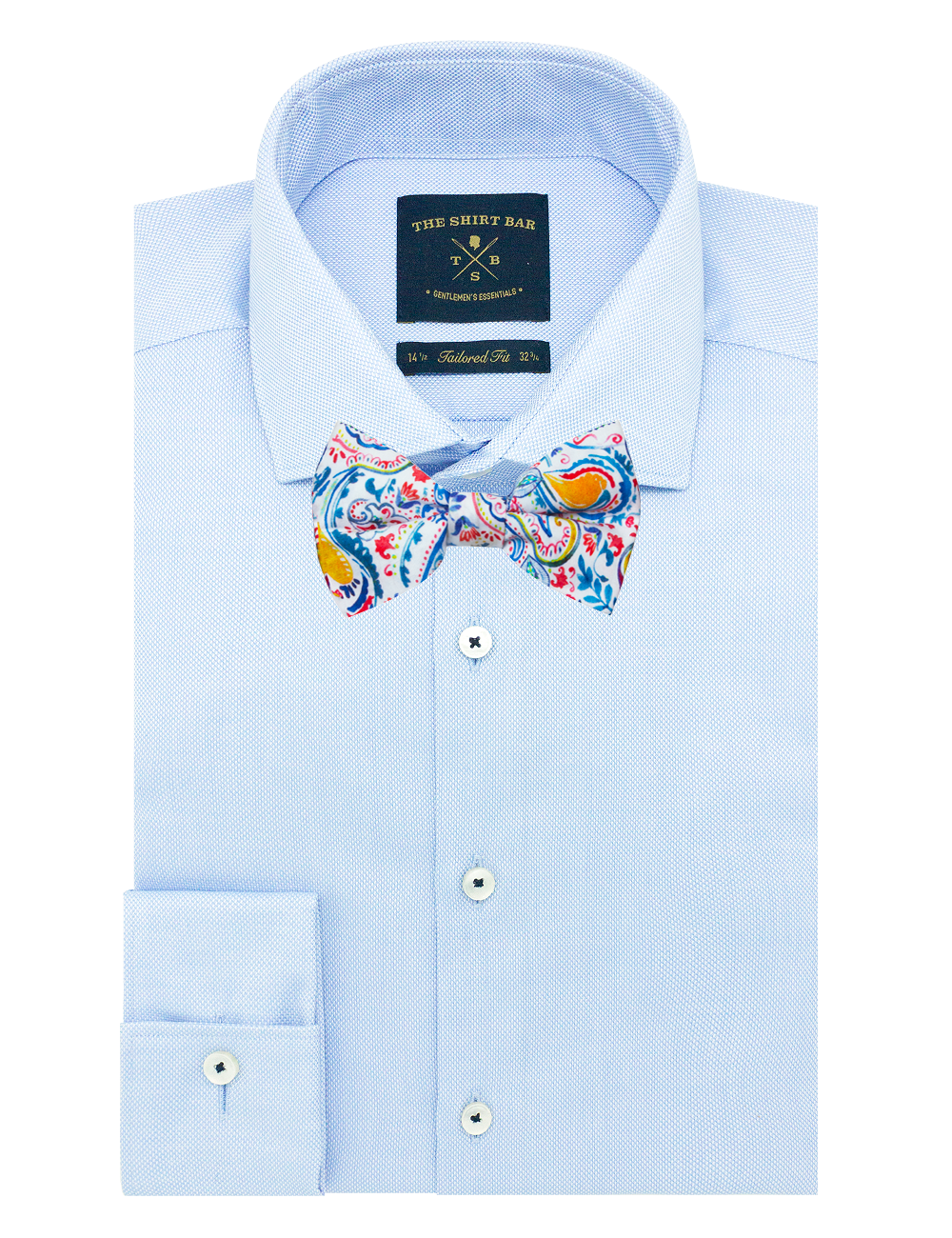 Blue Colourful Cultural SG Inspired Print Woven Bowtie