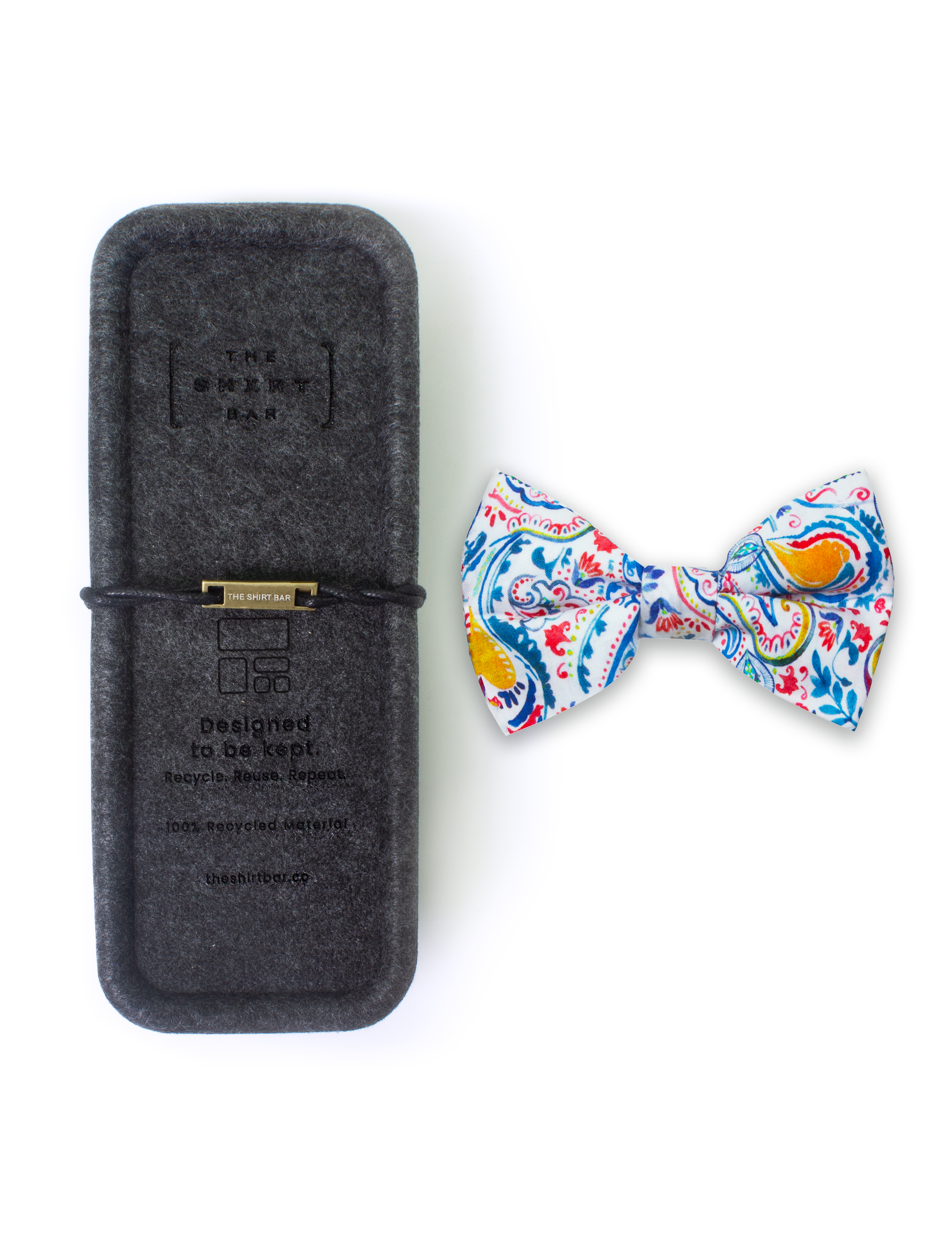 Blue Colourful Cultural SG Inspired Print Woven Bowtie