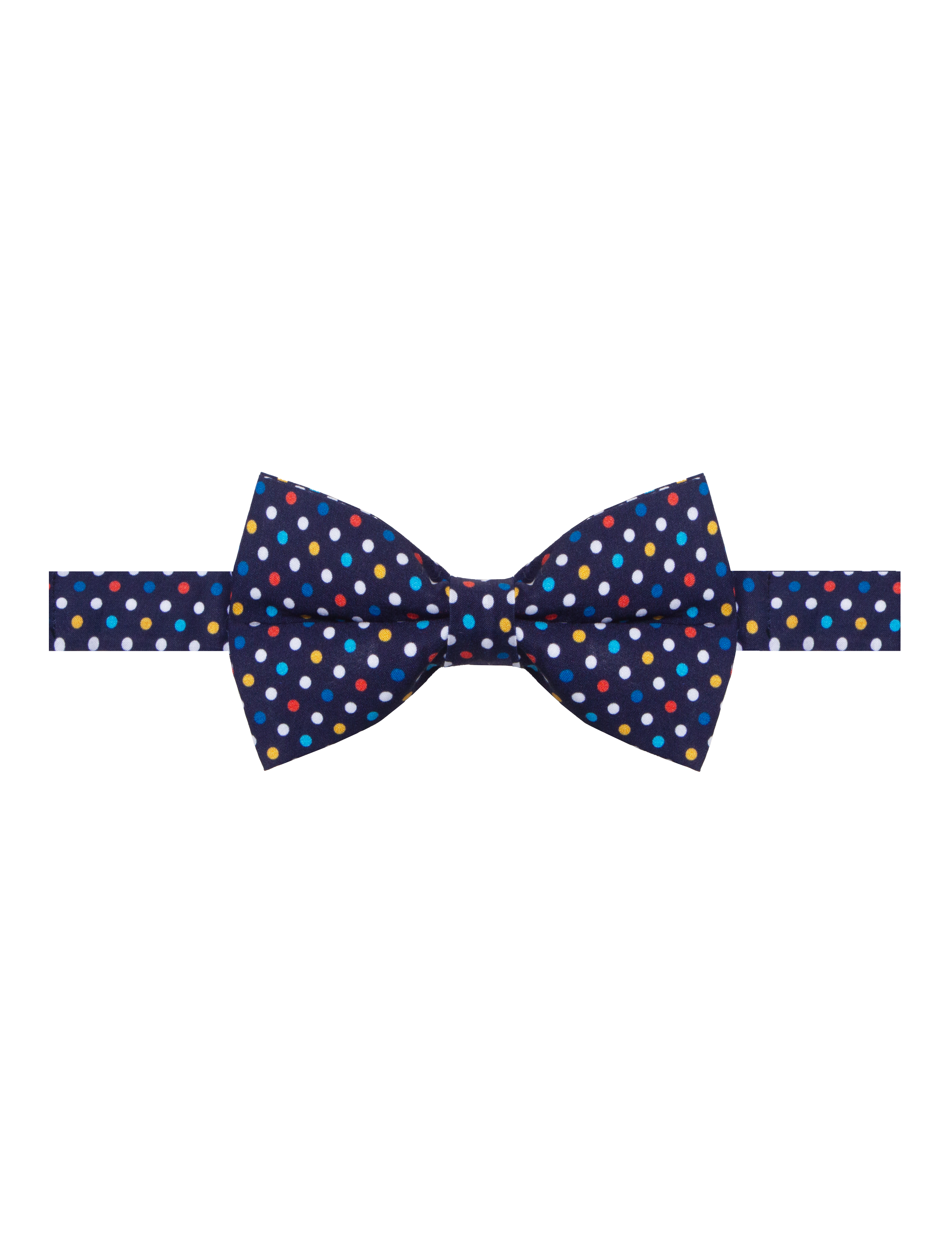 Multi Colour Polka Dot Navy Blue Print Woven Bowtie — The Shirt Bar