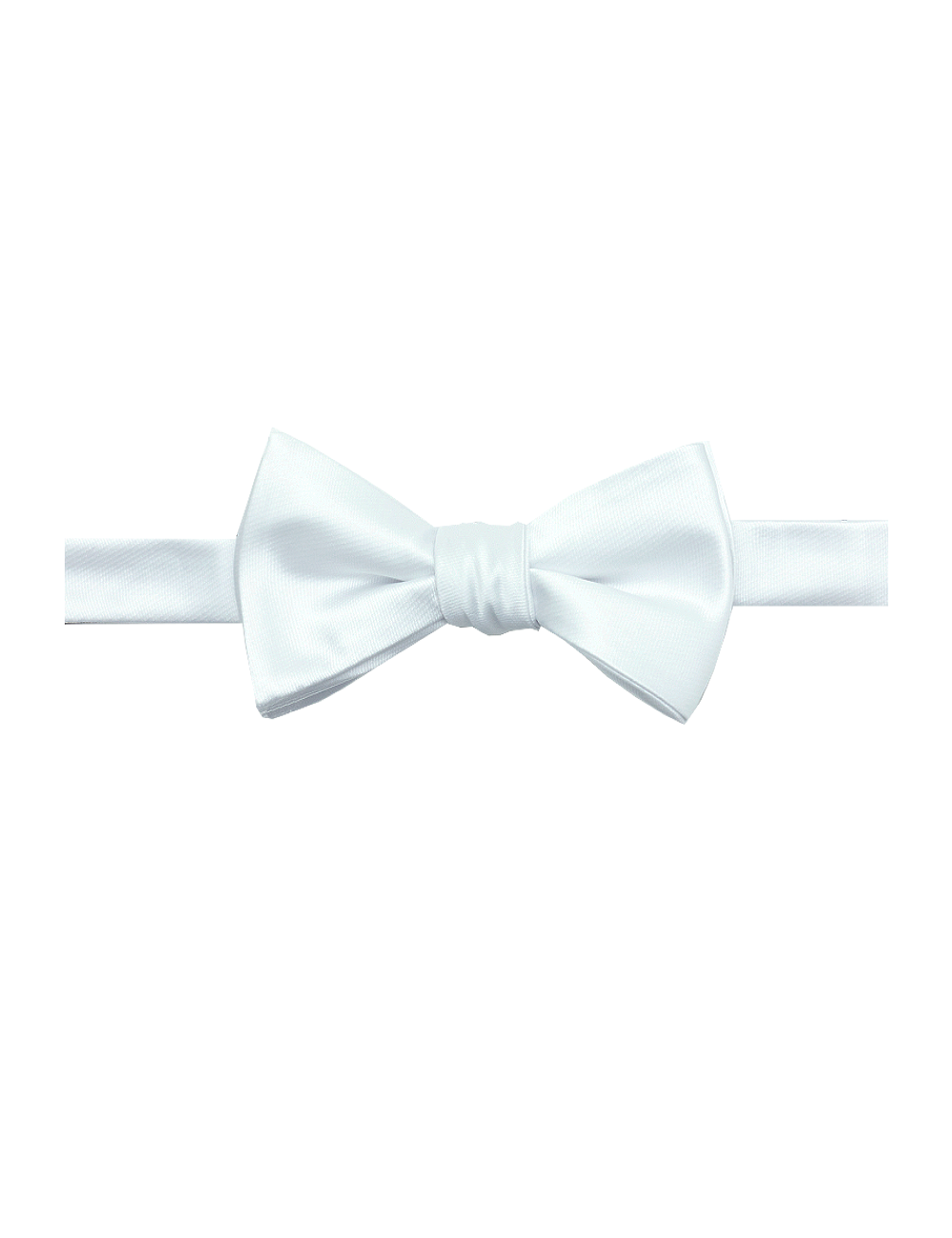 Solid White Woven Bowtie