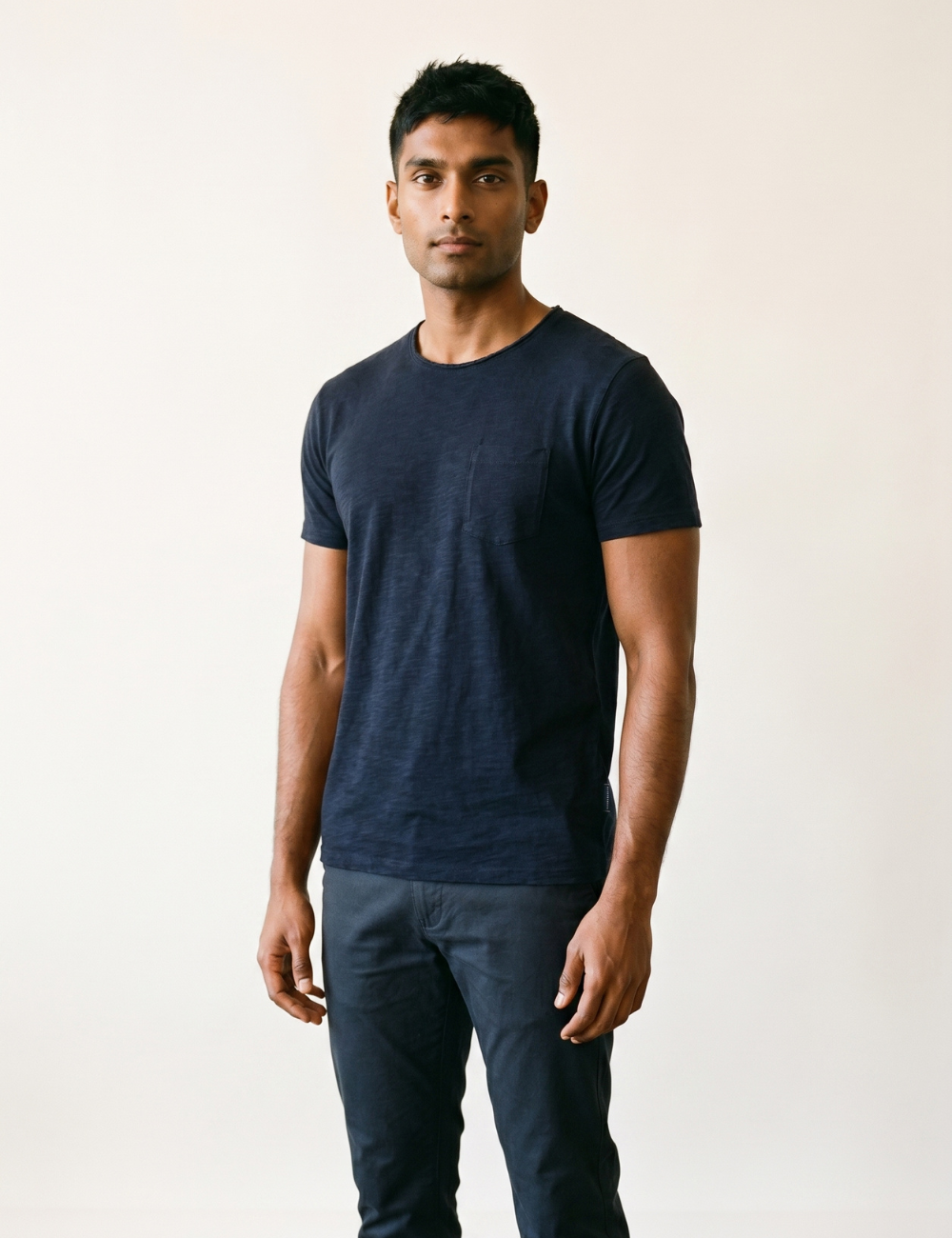 Denim Cotton Slub Tee