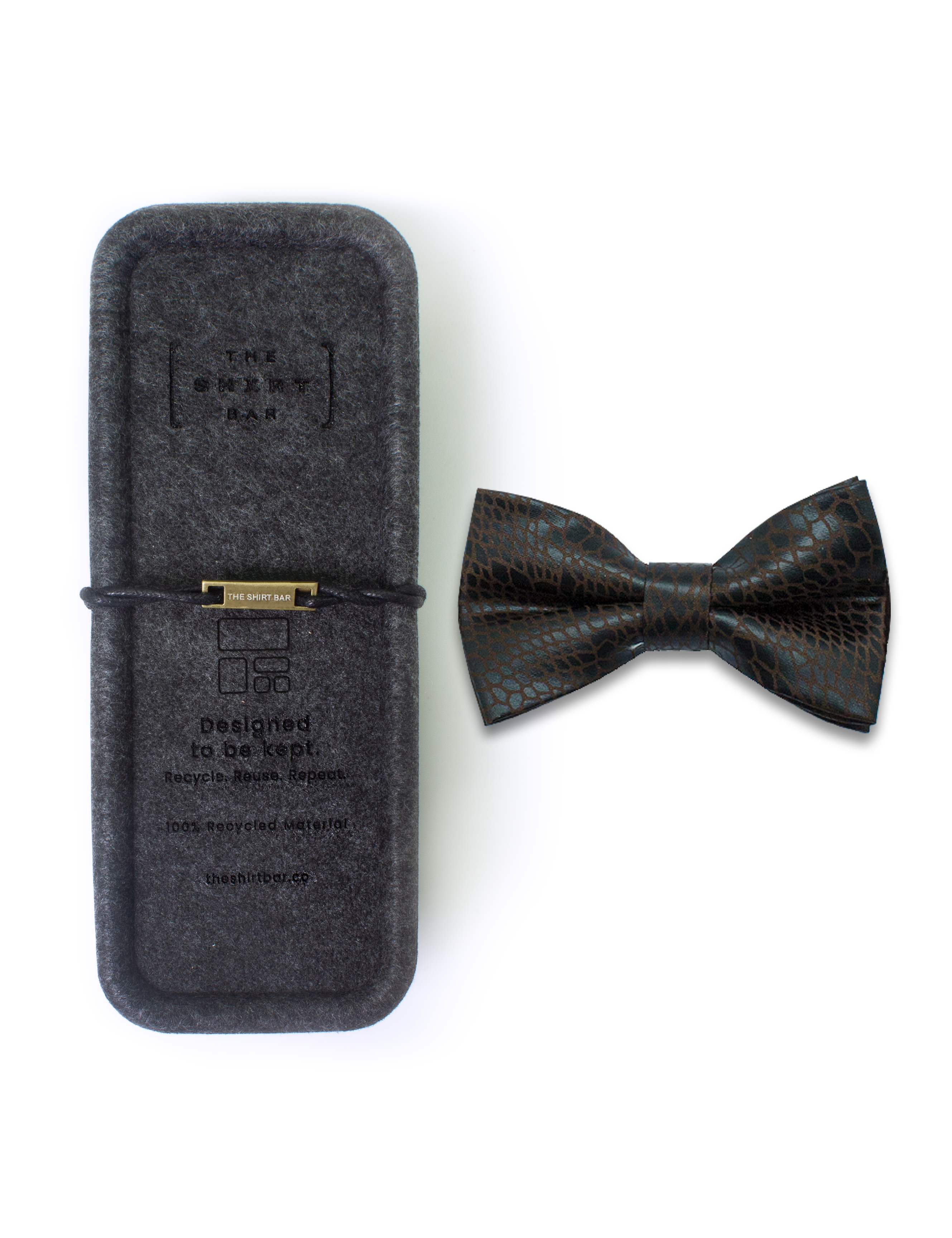 Brown Print Woven Bowtie