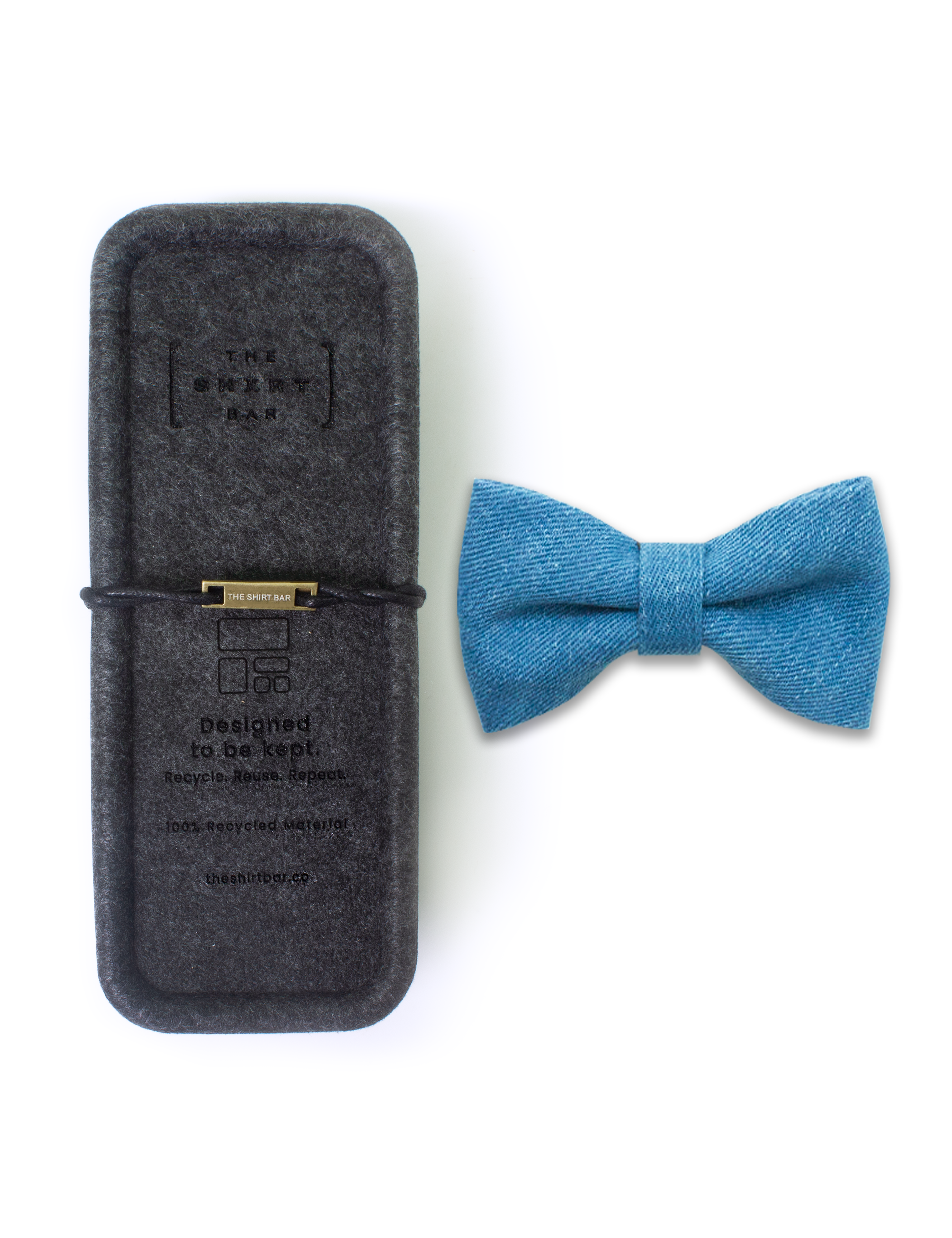 Light Blue Denim Woven Bowtie