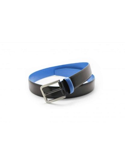 Dark Brown & Blue Leather Belt LB2.5