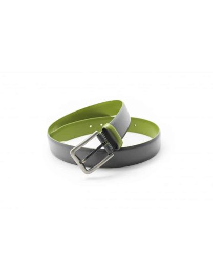 Grey & Lime Green Leather Belt LB5.5