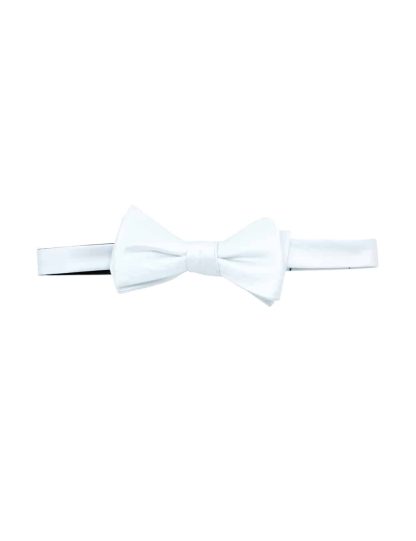 Solid White Woven Self Tie Bowtie WSTBT1.6