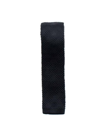 Black Pattern Knitted Necktie KNT83.8