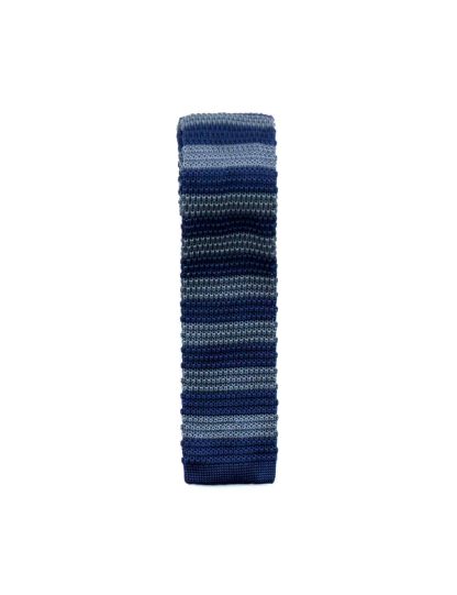 Navy and Grey Stripes Knitted Necktie KNT85.8