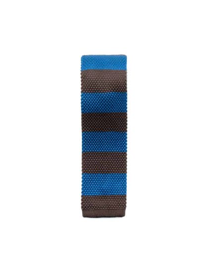 Blue and Brown Stripes Knitted Necktie KNT87.8