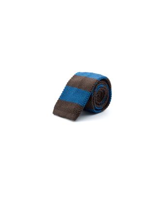 Blue and Brown Stripes Knitted Necktie KNT87.8