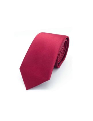 Solid Ribbon Red Woven Necktie NT12.9