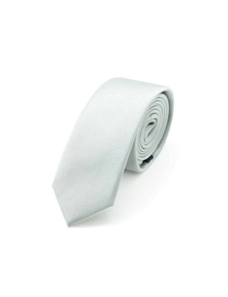 Solid Silver Grey Woven Necktie NT23.7