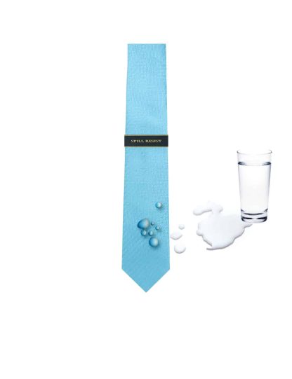 Cyan Blue Dobby Spill Resist Woven Necktie NT27.9