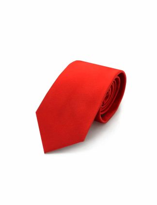 Solid Poppy Red Woven Necktie NT5.9