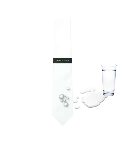 Solid White Spill Resist Woven Necktie NT6.13