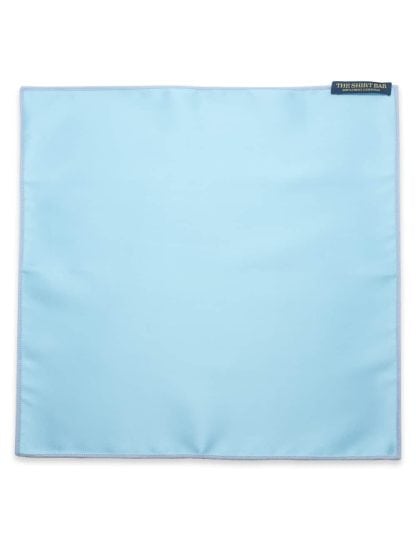 Solid Canal Blue Woven Pocket Square PSQ33.9
