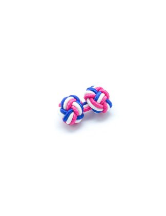 Pink/ White/ Navy Silk Knots - 0112-003