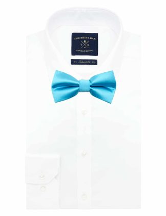 Solid Turquoise Woven Bowtie WBT2.7