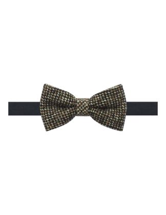 Black and Brown Weave Woven Clip-on Bowtie WBT23.8