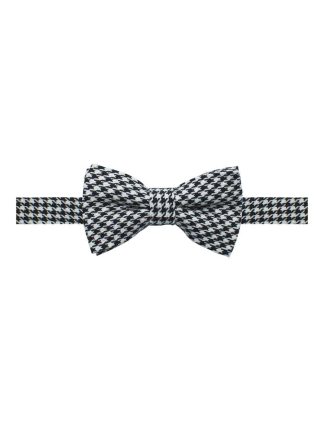 Black and White Houndstooth Woven Bowtie WBT25.8