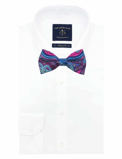 Red Paisley Print Woven Bowtie WBT40.7