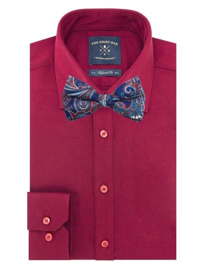 Navy with Red Paisley Print Woven Bowtie WBT42.7