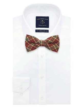 Red and Brown Checks Woven Bowtie WBT50.8