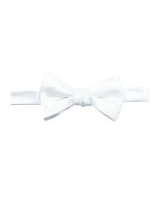 Solid White Woven Self Tie Bowtie WSTBT1.5