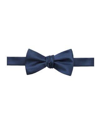 Solid Peacoat Blue Woven Self Tie Bowtie WSTBT2.7