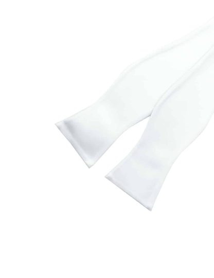 Solid White Woven Self Tie Bowtie WSTBT26.6