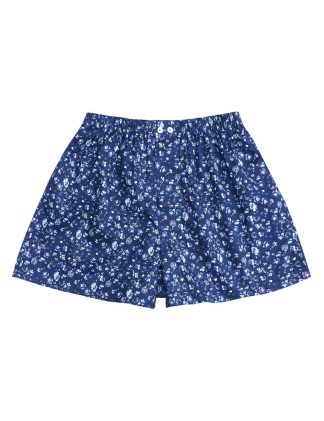 Singapore Botanic Gardens Inspired Navy Floral Print Button Fly Boxer Shorts IW1A1.1