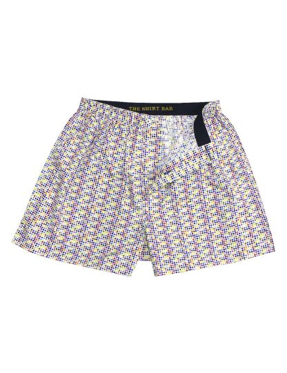 100% Premium Cotton Multi Colour Polka Dots Print Button Fly Boxer Shorts with Silky Finish IW1A12.1