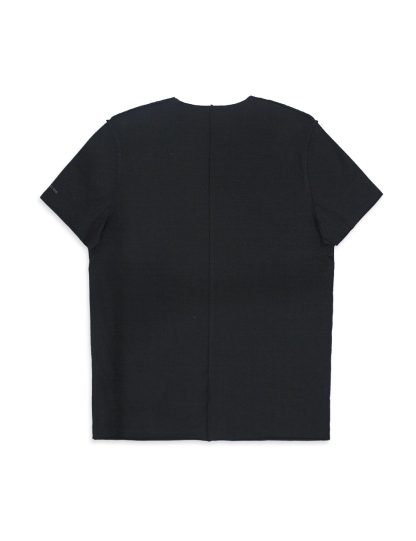 Comfort Fit Black Premium Cotton Stretch Raw Edge Short Sleeve T-shirt - TS2A1.2