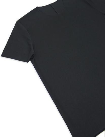 Black Short Sleeve Reversible Premium Cotton Stretch Comfort Fit T-shirt