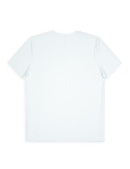 Comfort Fit White Premium Cotton Stretch Raw Edge Short Sleeve T-shirt - TS2A2.2