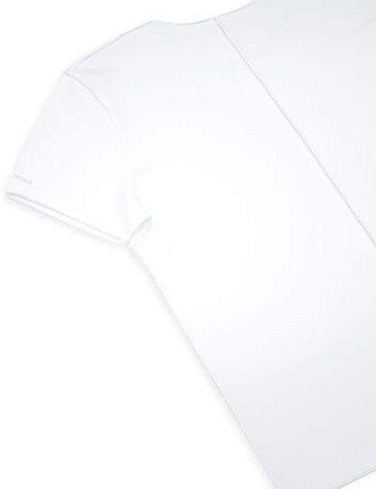 Comfort Fit White Premium Cotton Stretch Raw Edge Short Sleeve T-shirt - TS2A2.2
