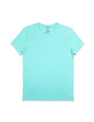 Slim Fit Turquoise Premium Cotton Stretch Crew Neck T-Shirt TS1A5.3