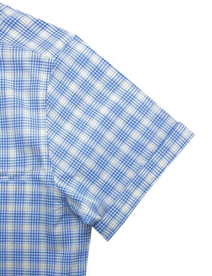 White With Blue And Yellow Checks Custom / Relaxed Fit Short Sleeve Shirt – RF9SNB14.19