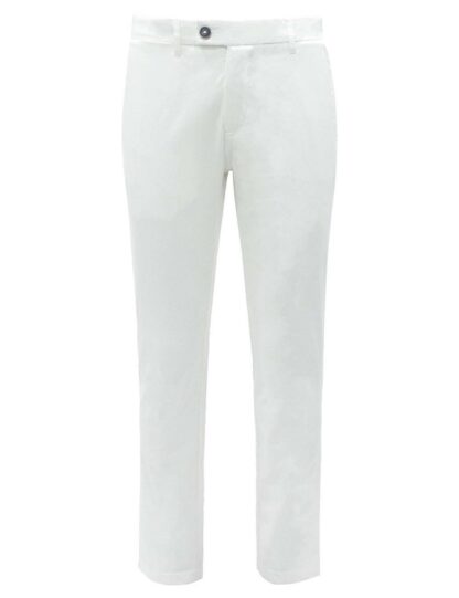 The Shirt Bar Front View Slim Fit White Casual Pants CPSFA1.3