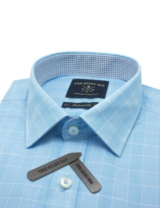 Blue Checks Slim / Tailored Fit Long Sleeve Shirt - TF2A21.20