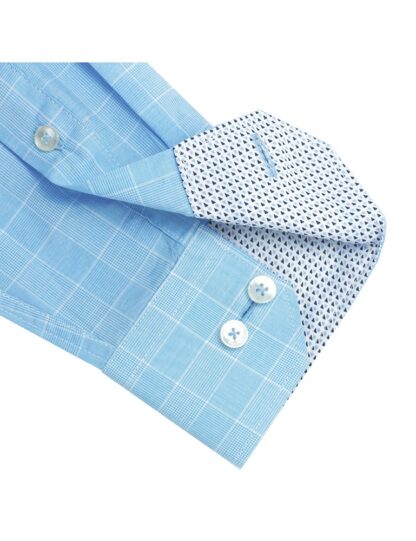 Blue Checks Slim / Tailored Fit Long Sleeve Shirt – TF2A21.20