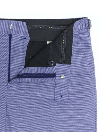 Slim / Tailored Fit Blue Checks Side Adjuster Dress Pants – DPT1F2.5