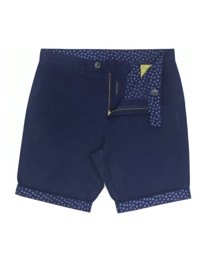 Navy Cotton Stretch Slim Fit Casual Shorts CSA8.5